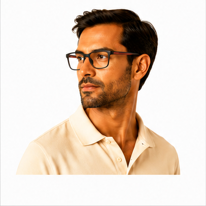 Top Banana Eight Black Red Square Prescription Glasses - image 7